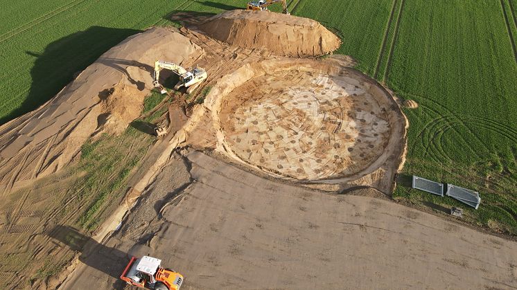 Im April haben die Fundament-Arbeiten für den Prokon-Windpark Friedersdorf begonnen.