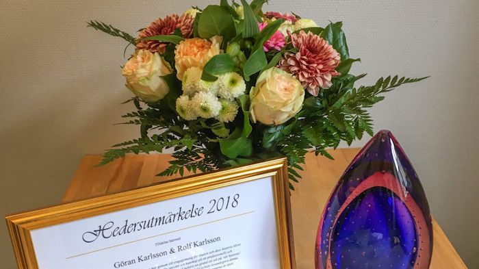 ​Göran Karlsson och Rolf Karlsson får hedersutmärkelse för bok