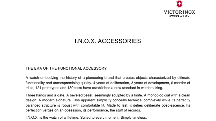 Victorinox lanserar Cybertool - ett smart tillbehör för den populära klockserien I.N.O.X. 