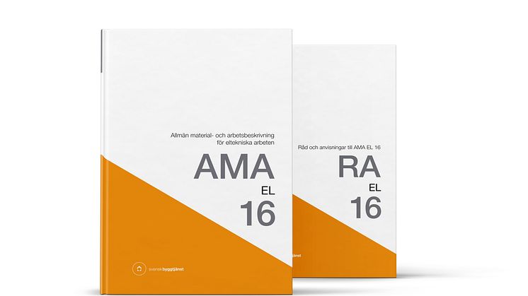 Referensverket AMA EL 16, med tillhörande råd och anvisningar RA EL 16, grundligt aktualiserad för att hålla AMA i takt med tiden. 