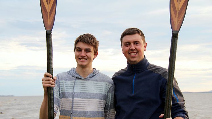 Ocean rowers Joseph Gagnon (left) and Brian Conville were rescued after their boat capsized near the end of a North Atlantic crossing attempt