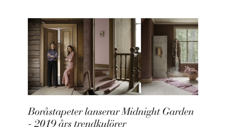Boråstapeter lanserar Midnight Garden - 2019 års trendkulörer