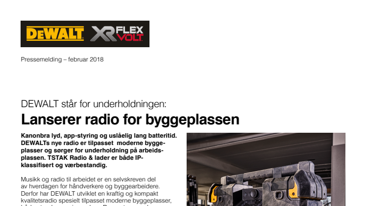 Lanserer radio for byggeplassen