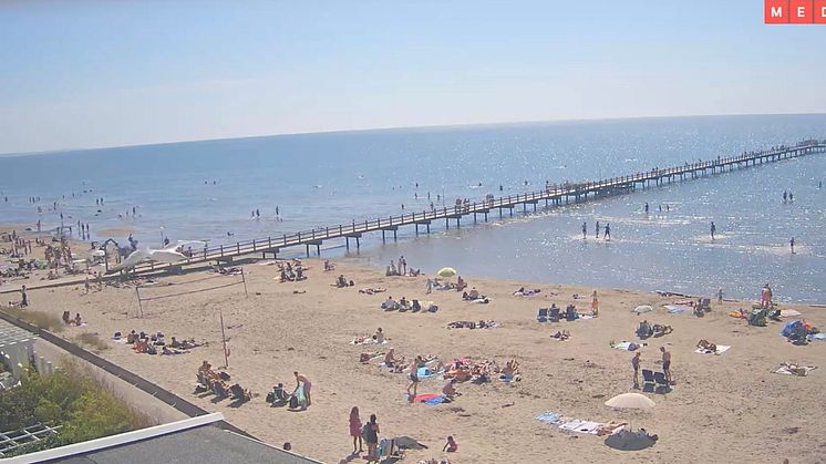 Skrea Strand. Utsikt från Falkenberg Strandbad.