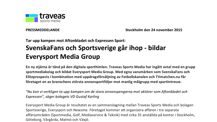 SvenskaFans och Sportsverige går ihop - bildar Everysport Media Group