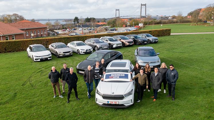 Škoda Enyaq iV er kåret som årets firmabil 2023, efter at en jury med bl.a. professionelle firmabilister har testet et felt på 11 biler. Foto: Jonas Ahlstrøm