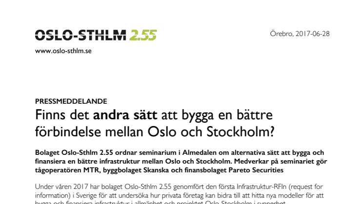 ​Finns det andra sätt att bygga en bättre förbindelse mellan Oslo och Stockholm?