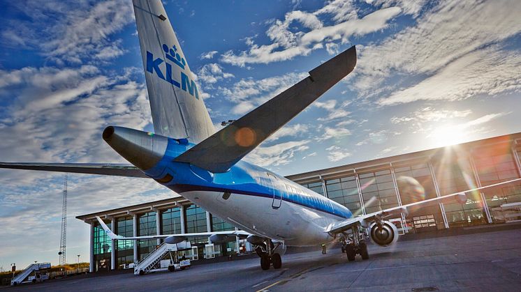 KLM aircraft at Aalborg Airport