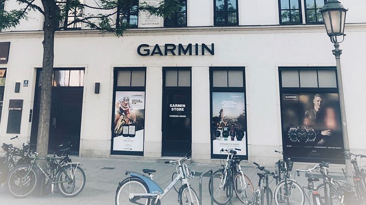 Das erste Garmin-Branding am neuen Store in unmittelbarer Nähe zum Viktualienmarkt ist bereits zu sehen.  