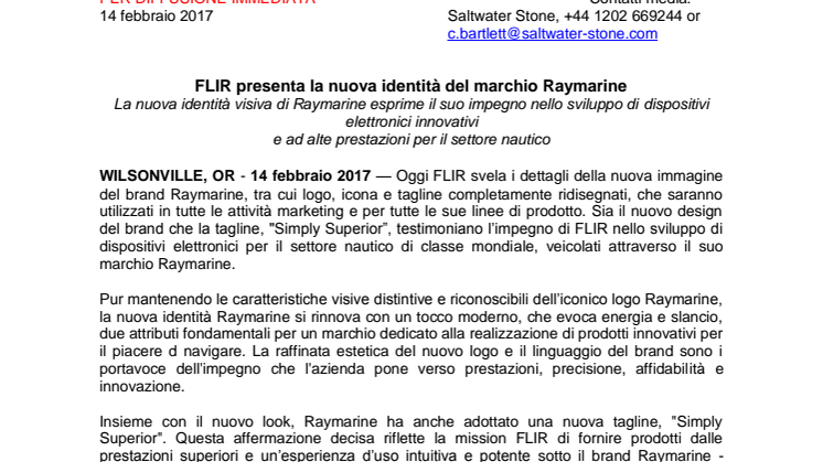 Raymarine: FLIR presenta la nuova identità del marchio Raymarine