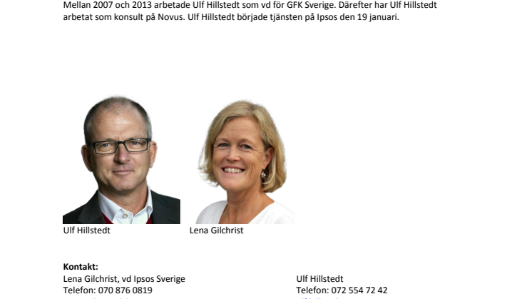 Ulf Hillstedt ny affärsområdeschef Ipsos Loyalty