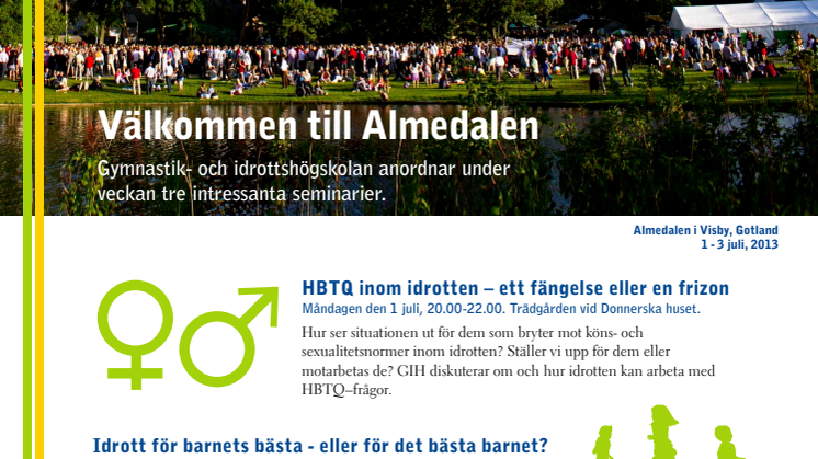 GIH arrangerar tre seminarier i Almedalen