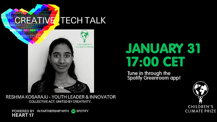 Reshma Kosaraju deltar i Creative Tech Talk lett av HEART 17 och Spotify