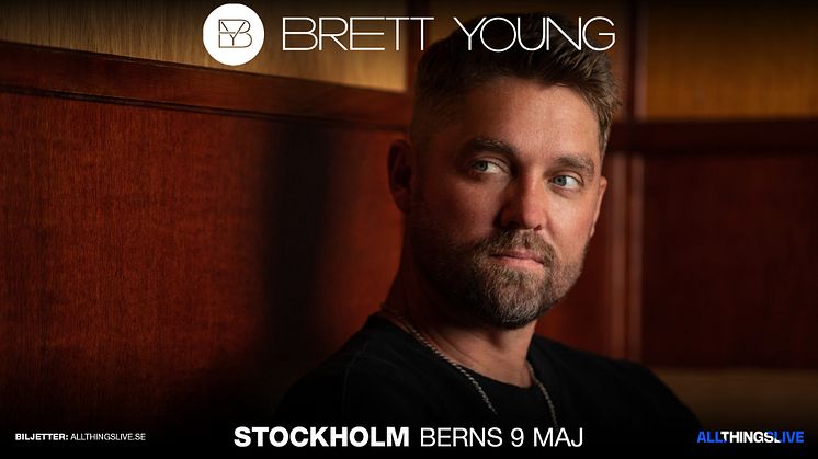 Brett Young till Berns i Stockholm 9 maj 2024