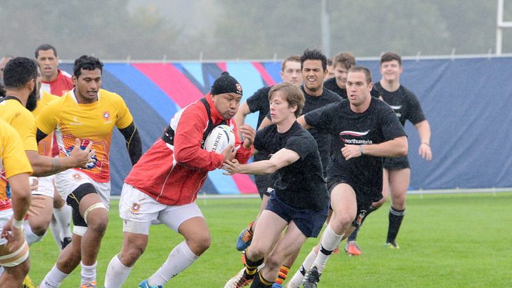 Northumbria students take on Tonga rugby team 