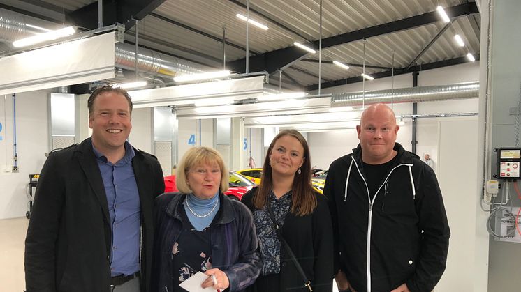 Från vänster: Polarrenens vd Lars Wikman, Senior Advisor och f.d. vd Elisabet Nilsson-Singh, verksamhetskoordinator Kajsa Hansson och fastighetsskötare Mikael Lundgren.