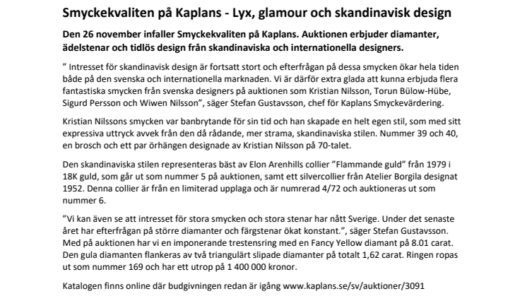 Smyckekvaliten på Kaplans - Lyx, glamour och skandinavisk design