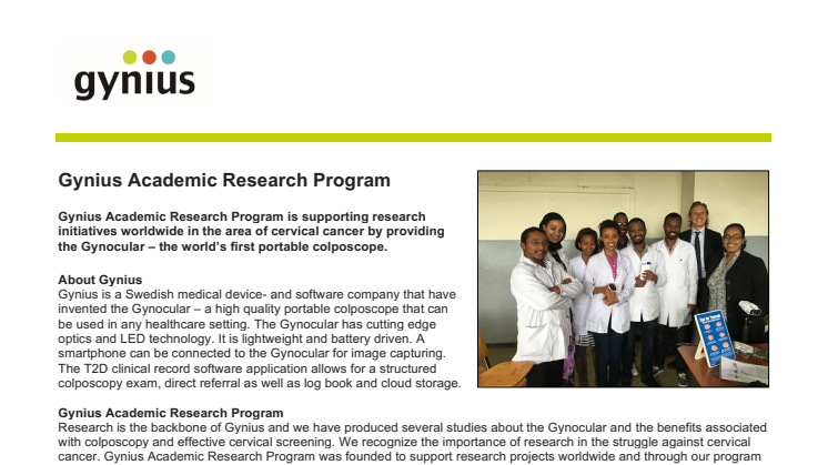Gynius Academic Research Program