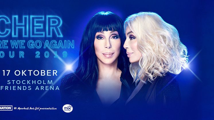 SNART SLÄPPS BILJETTERNA TILL KONSERTEN MED CHER PÅ FRIENDS ARENA 17 OKTOBER