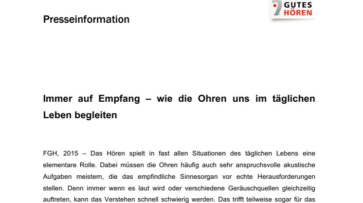 Immer auf Empfang – wie die Ohren uns im täglichen Leben begleiten