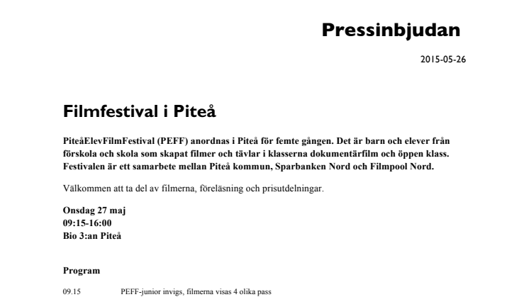 Filmfestival i Piteå