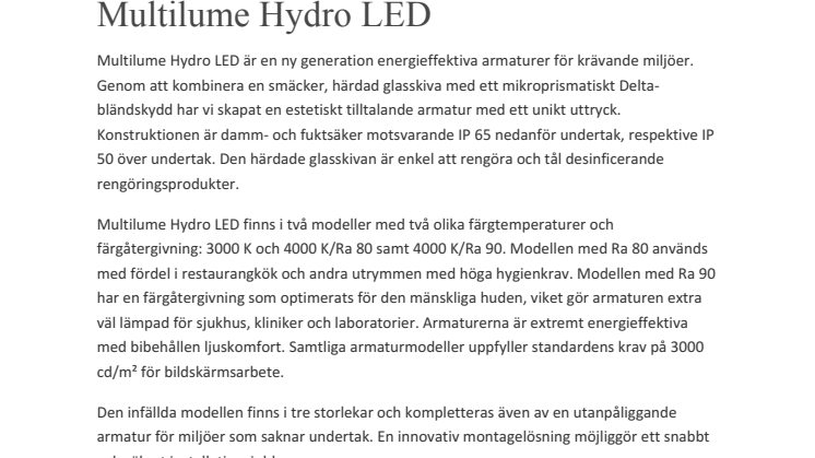 Multilume Hydro LED - for demanding environments