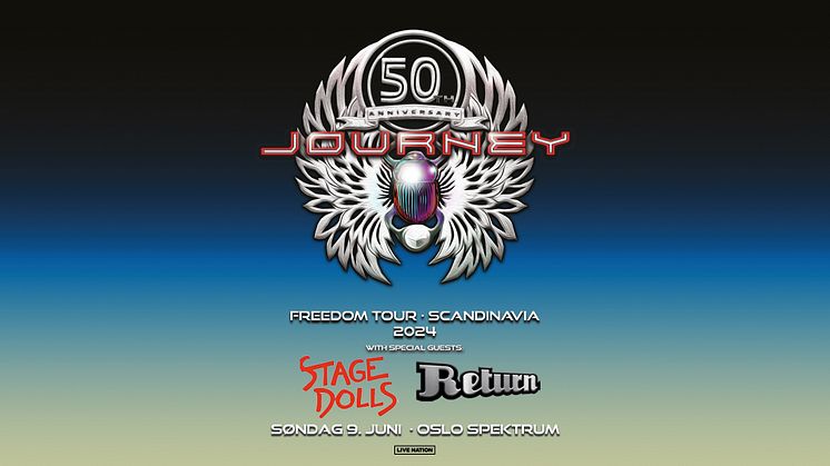 LEGENDARISKE JOURNEY TIL NORGE I JUNI MED SPECIAL GUESTS STAGE DOLLS OG RETURN!