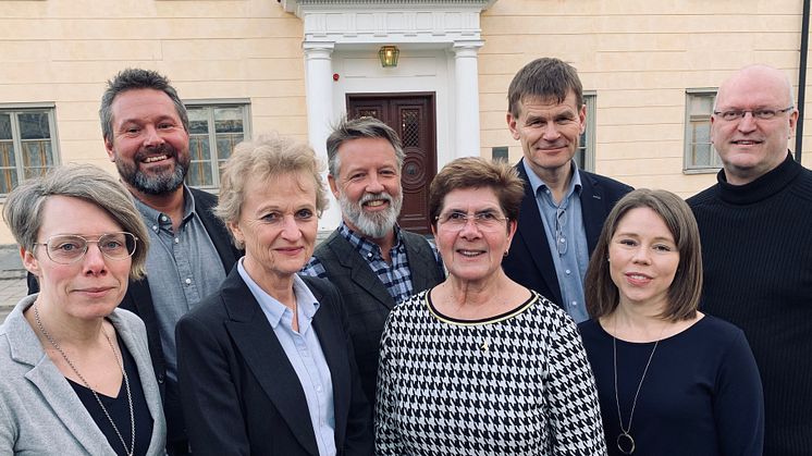 Företrädare för Länsstyrelsen, Skogsstyrelsen och Lantmäteriet, träffades i Falun för att diskutera behovet av en stärkt finansiering för arbetet med omarrondering i Dalarna. Foto: Länsstyrelsen i Dalarnas län.