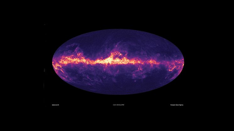 Interstellärt stoft i Vintergatan. Foto: ESA/Gaia/Dpac
