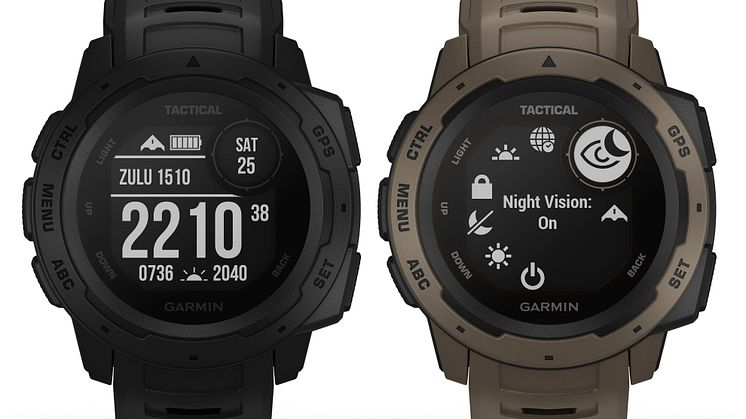 Garmin® presenterar Instinct™ Tactical Edition En robust GPS-klocka, designad för att tåla de tuffaste förhållandena
