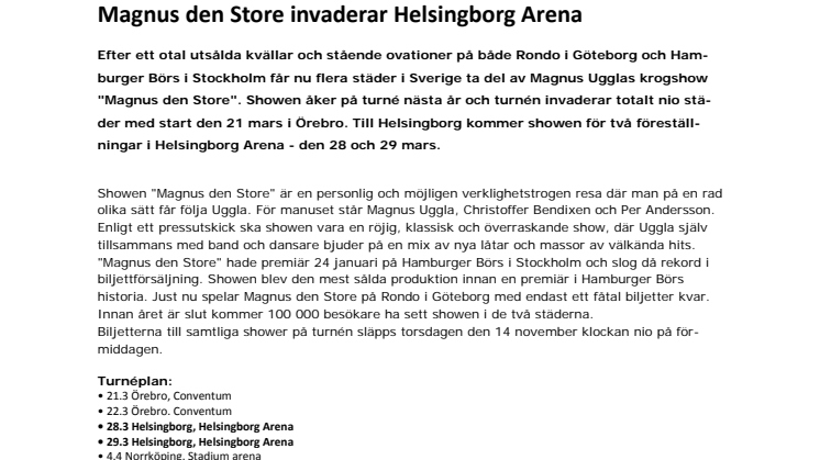 Magnus den Store invaderar Helsingborg Arena