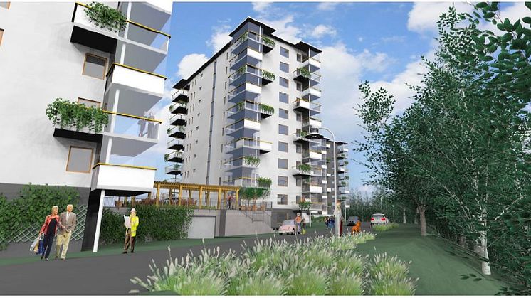 Godkänd detaljplan för bostäder i fyra skivhus vid Kvarnvägen