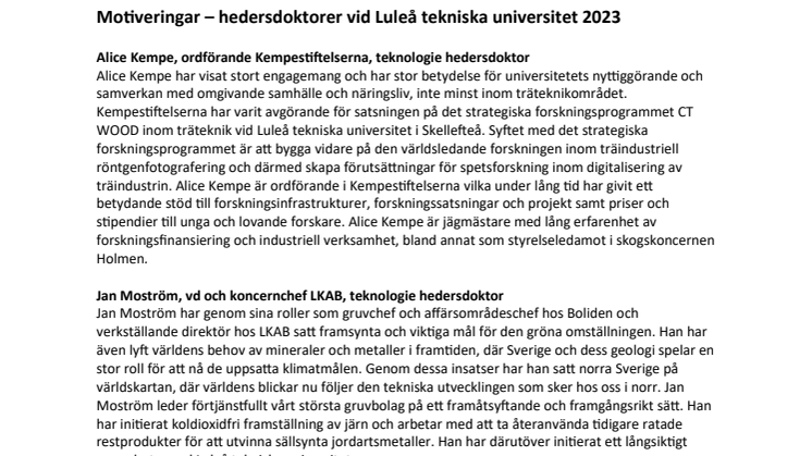 Motiveringar hedersdoktorer vid Luleå tekniska universitet 2023.pdf