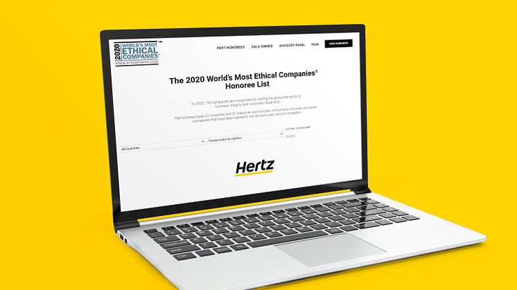 Hertz rangert som et av verdens beste selskaper på etisk forretningsdrift