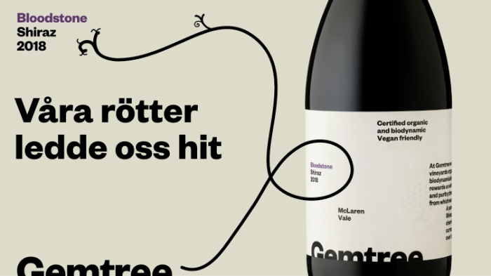 Gemtree Bloodstone Shiraz med ny etikett från årgång 2018