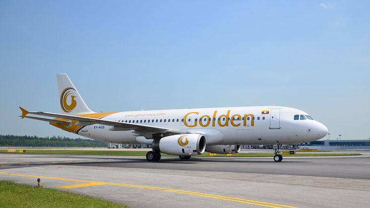 Golden Myanmar Airlines arrives in Singapore