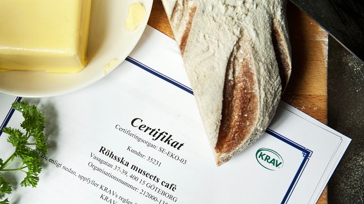 Röhsska Café först i Göteborg med två märken för KRAV-certifierade produkter!
