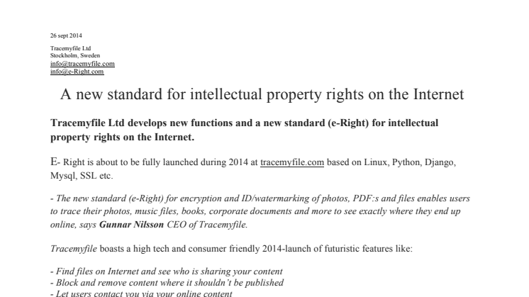 A new standard for intellectual property rights on the Internet