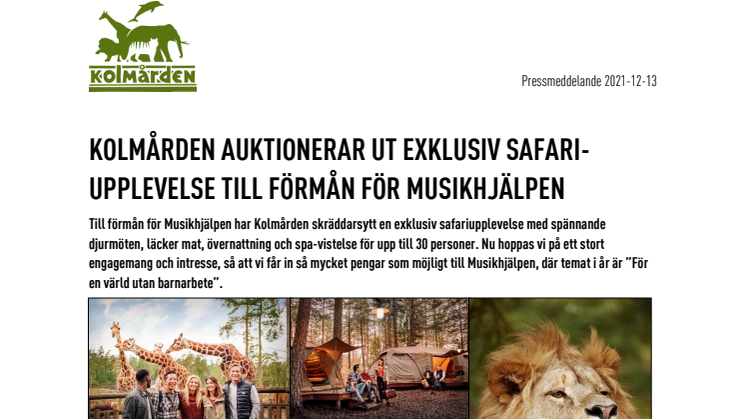Kolmården auktionerar ut exklusiv safariupplevelse till förmån för Musikhjälpen.pdf