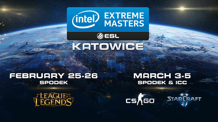 Intel® Extreme Masters Season 11 Finals Confirmed for Two Weekends in March with More than $600,000 in prizing 