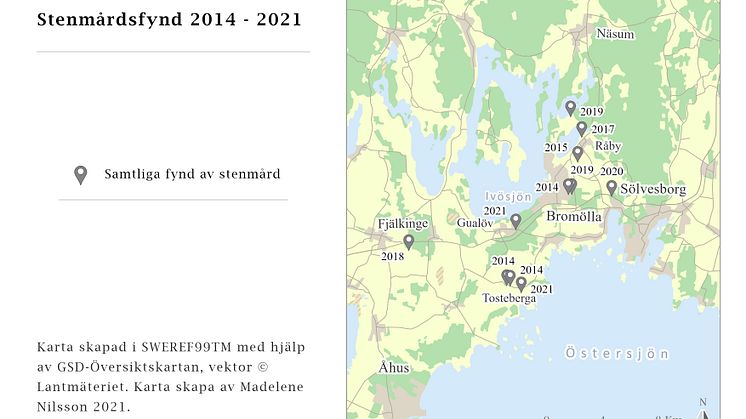 Stenmårdsfynd 2014–2021