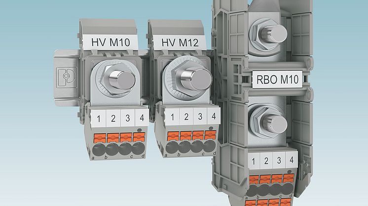 Pick-off terminals for bolt terminal blocks with Push-in connection