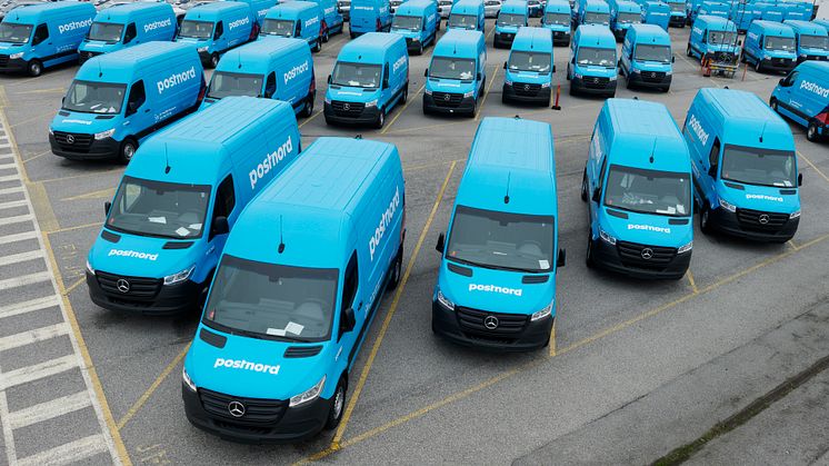 Totalt 200 eldrivna Mercedes-Benz eVito och eSprinter är på väg till PostNord.