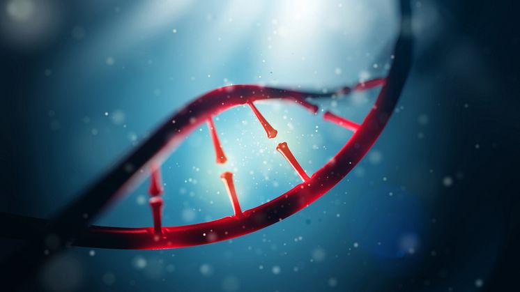 3D Illustration of DNA molecule. Close of concept human genome