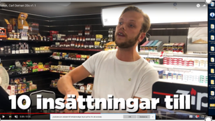 Bild ur sketch om pengar med influencer Carl Déman.