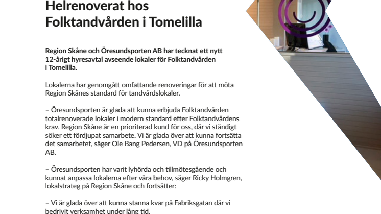 Helrenoverat hos Folktandvården i Tomelilla