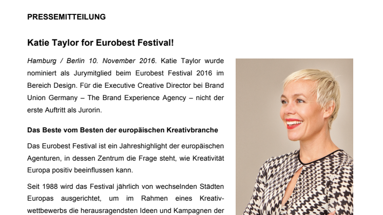 Katie Taylor for eurobest Festival!