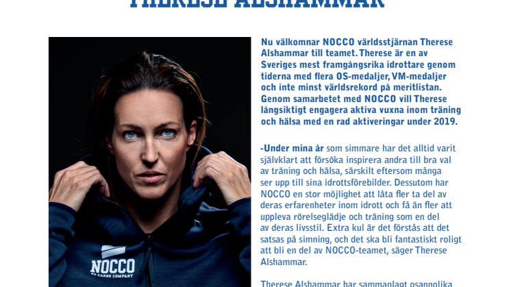 NOCCO blir ny sponsor till Therese Alshammar