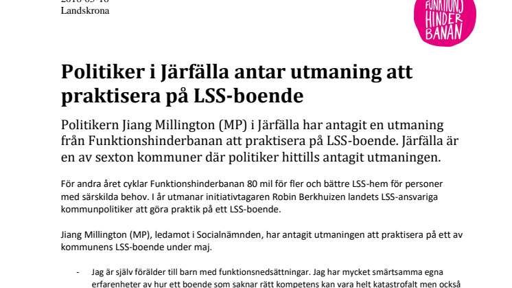 Politiker i Järfälla antar utmaning att praktisera på LSS-boende