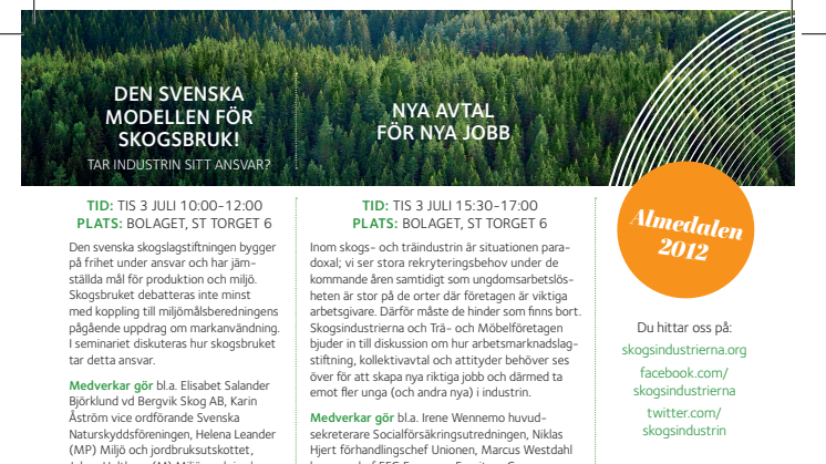Skogsindustrierna i Almedalen 2012